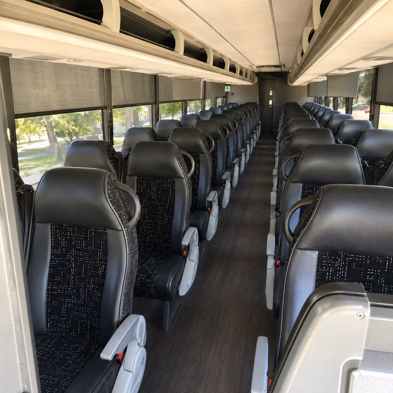 akron charter bus rental interior