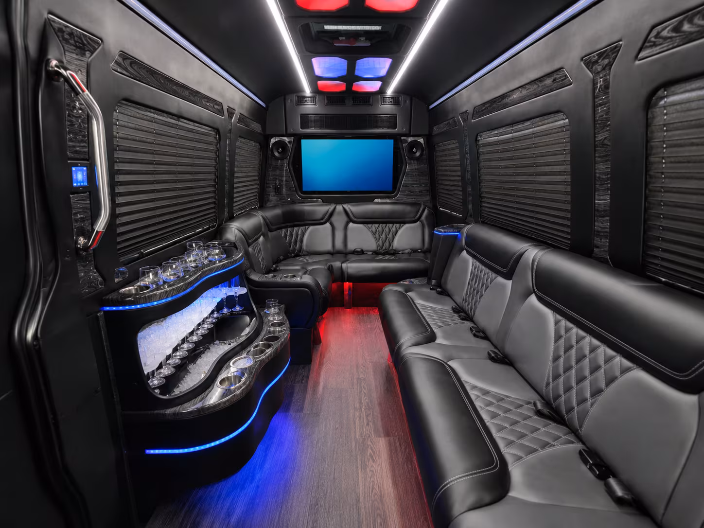cleveland heights 15 passenger party bus inside