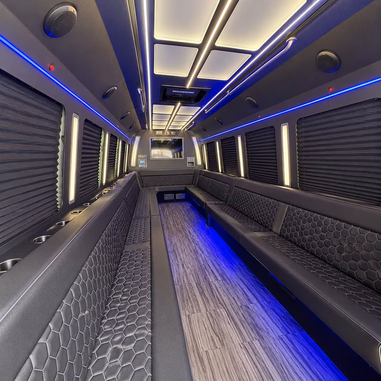 cleveland heights 30 passenger party bus interior