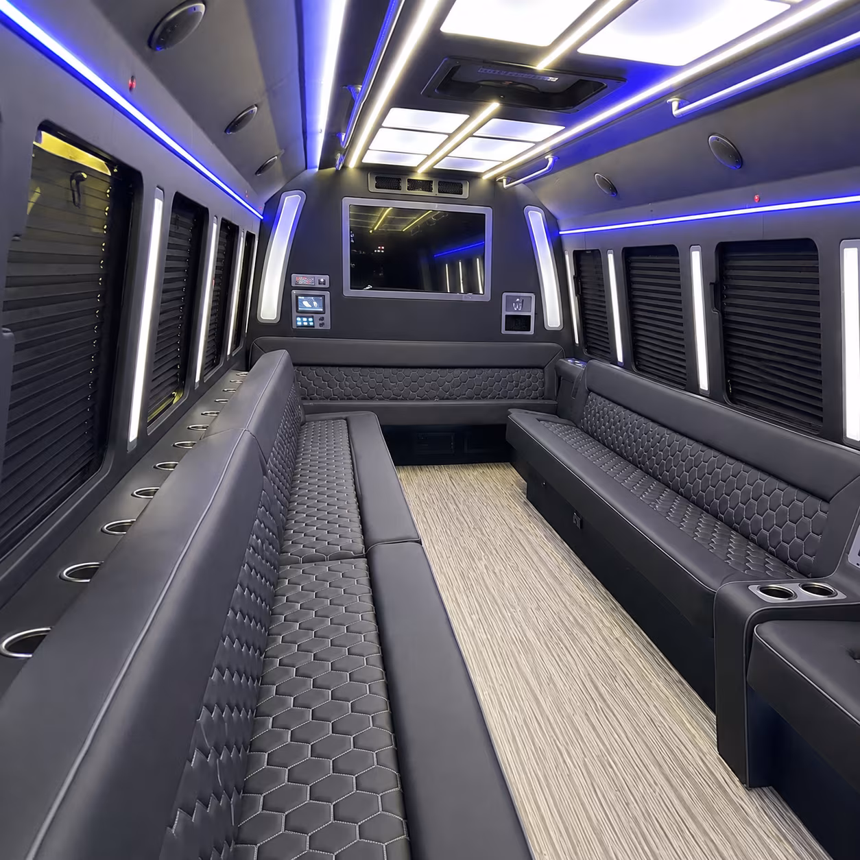 cleveland heights 40 passenger party bus inside