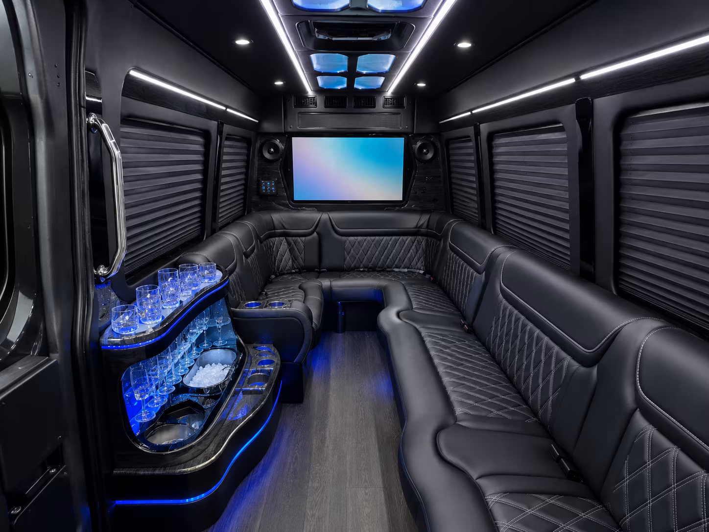 cleveland heights 40 passenger party bus interior