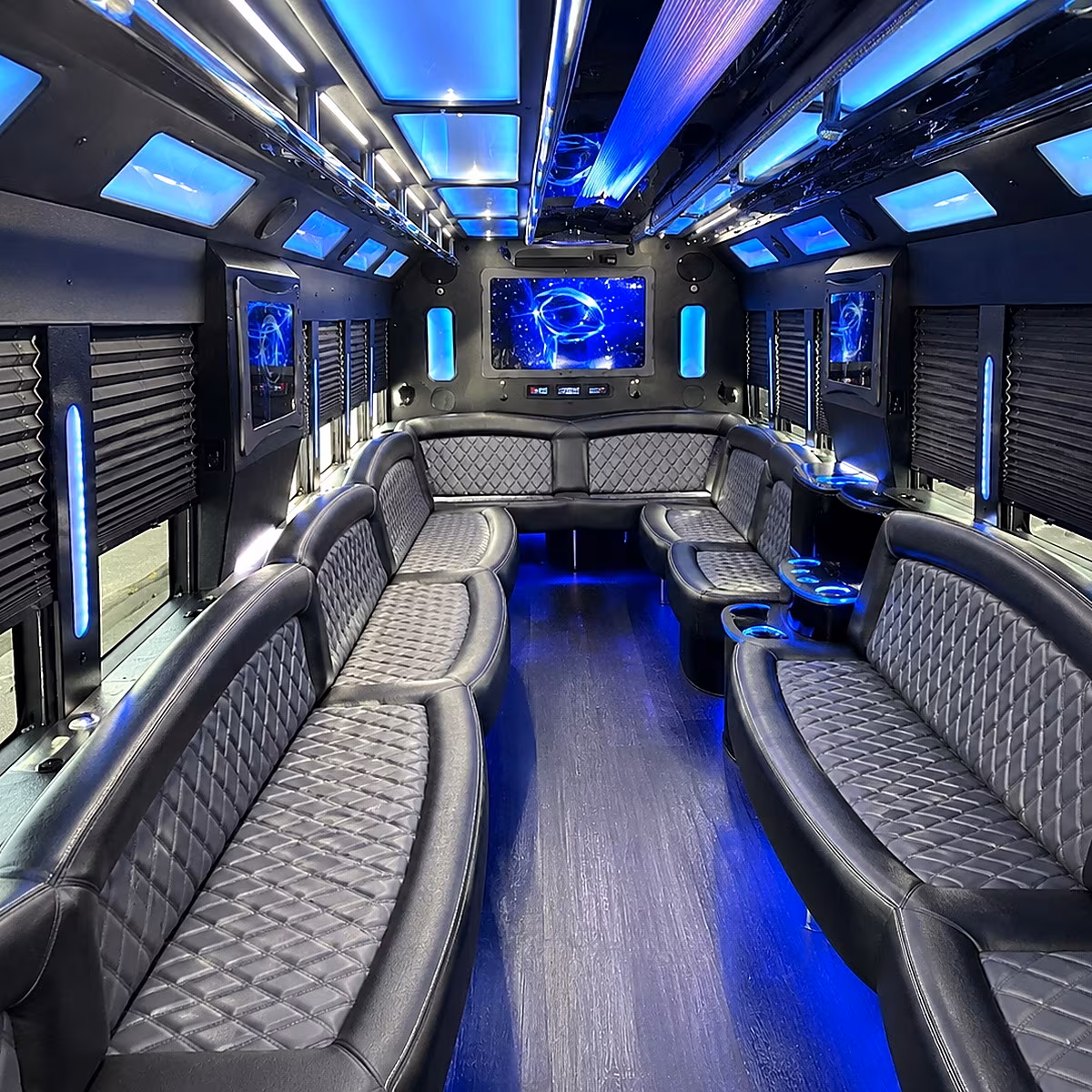 cleveland heights 50 passenger party bus interior