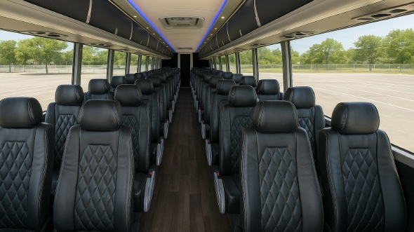 cleveland heights 54 passenger charter bus inside